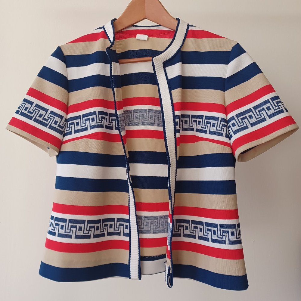 Vintage Red White and Blue Short Sleeve Blazer